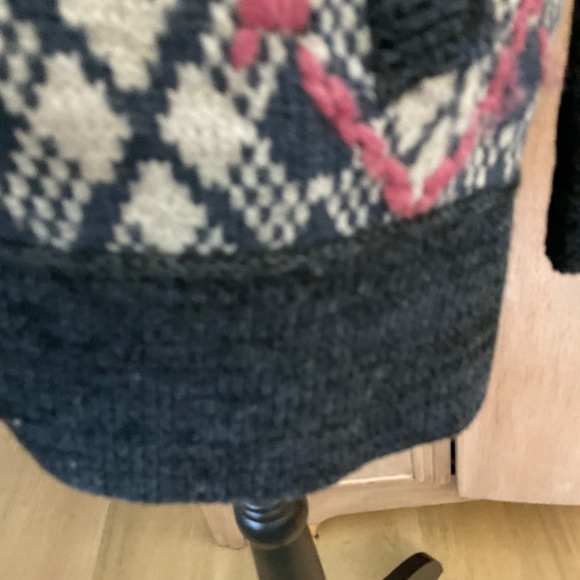 Free People Foxtrot Argyle Wool Blend Cardigan Grandpa Grunge Sweater XS British - Picture 9 of 16